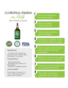 CLOROFILA LÍQUIDA MENTA 60ML - ALKALINE CARE 2